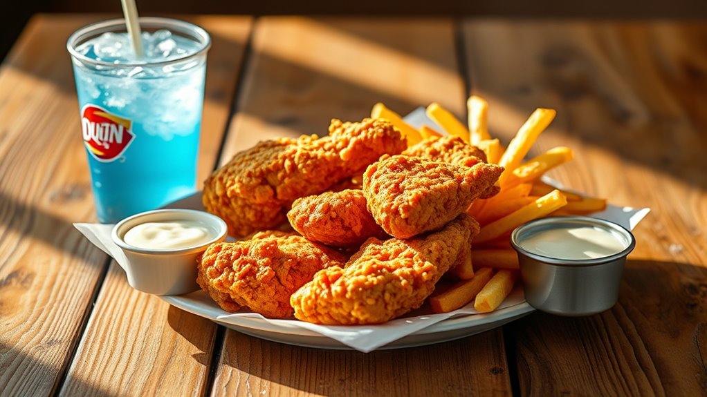 chicken strips fries toast