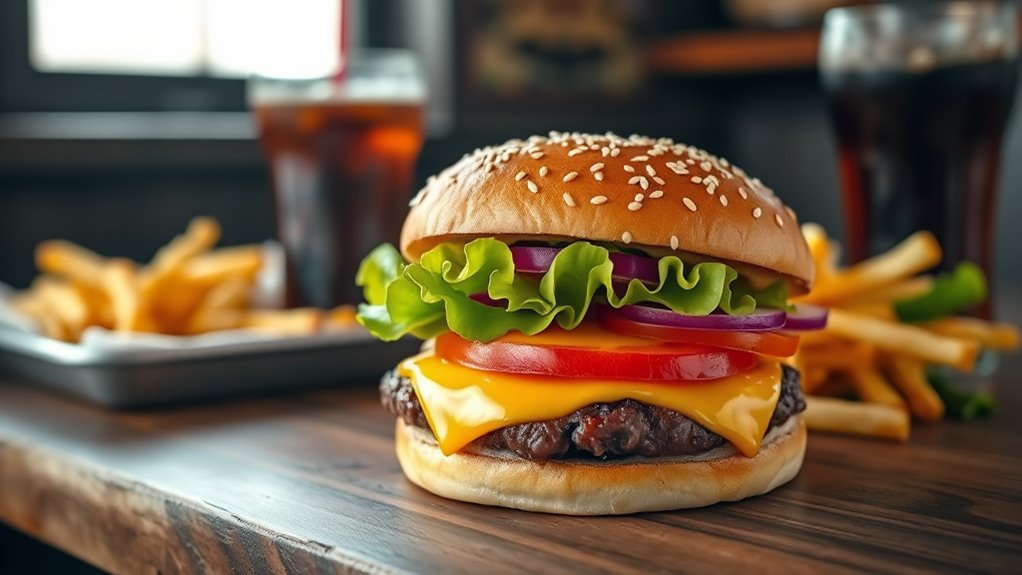 classic burger with customizable toppings