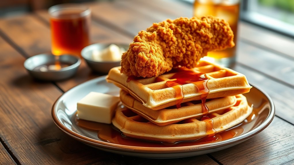 crispy chicken fluffy waffle