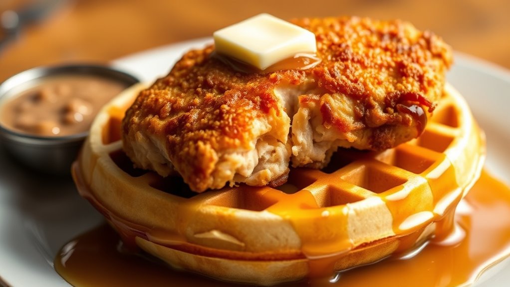crispy chicken with waffles