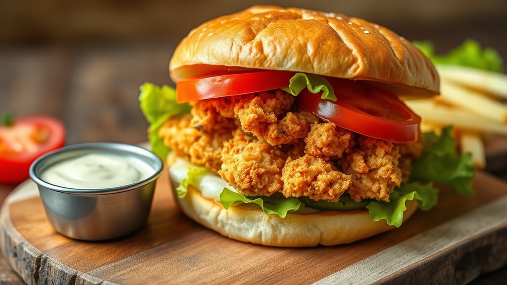 crispy flavorful chicken sandwich