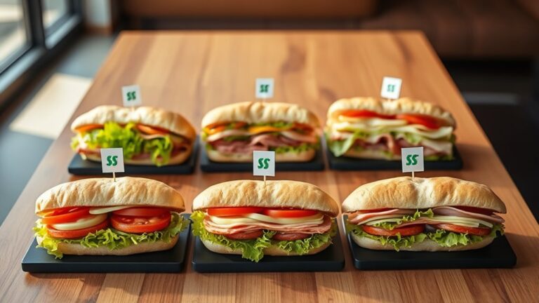 five subway menu prices