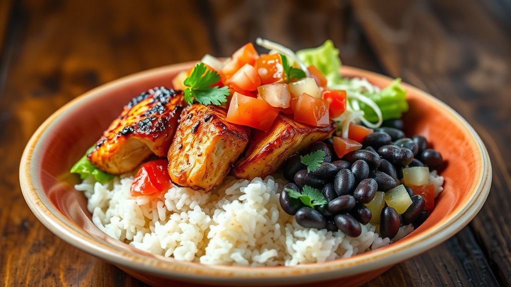 flavorful grilled chicken bowl