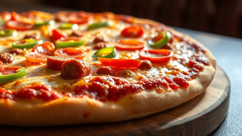 loaded savory cheesy pizza