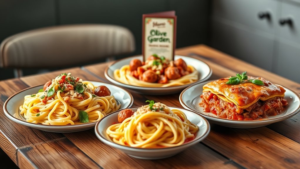 pasta favorites with generous portions