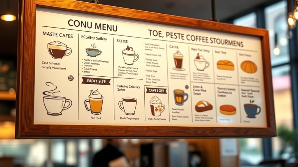 popular coffee menu prices