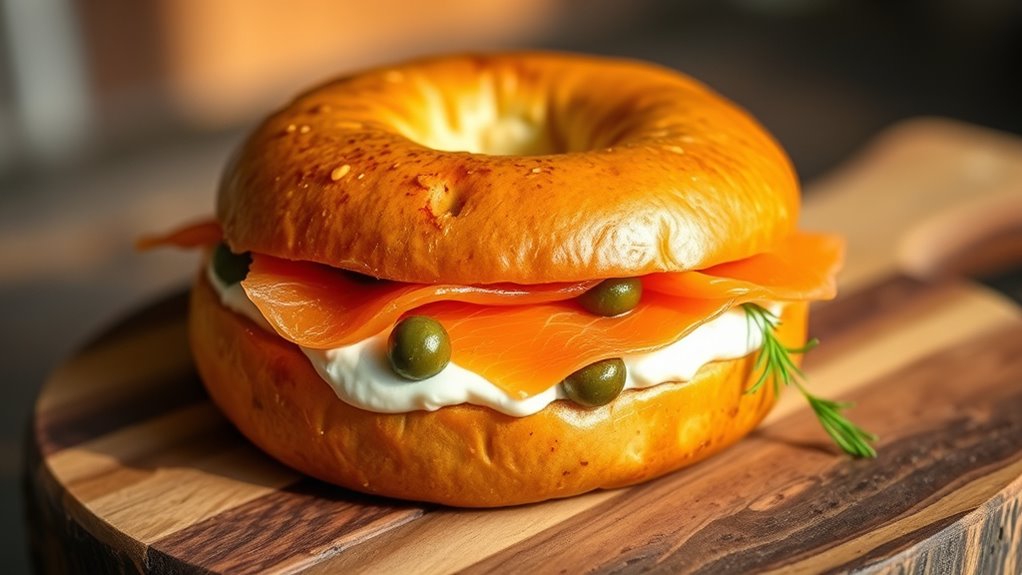 premium smoked salmon bagel