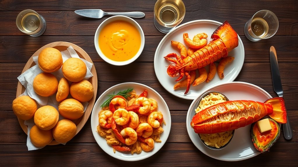 seafood variety at varying prices