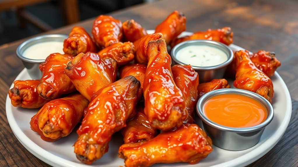 shareable sauced chicken wings