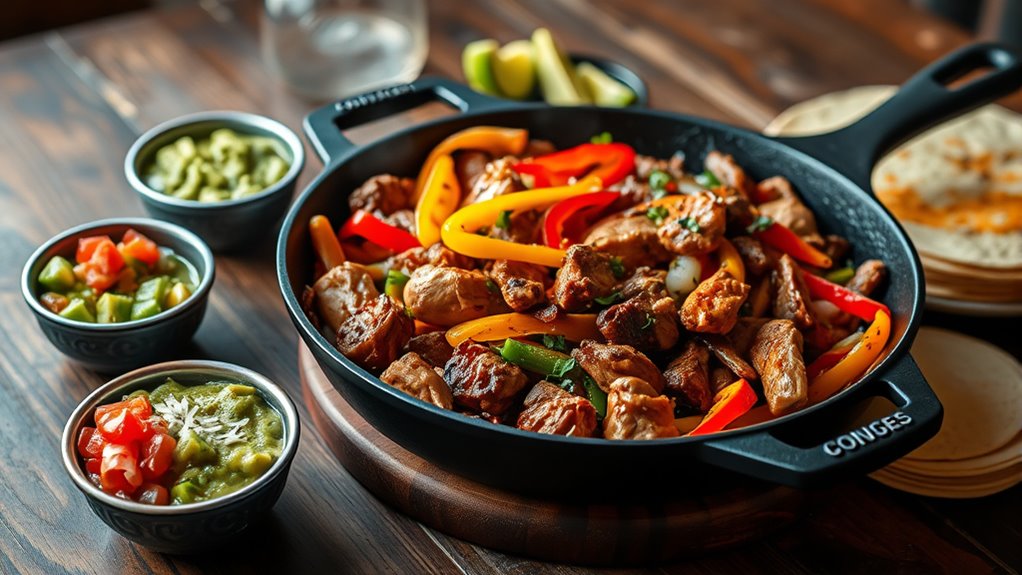 shareable sizzling fajitas platter