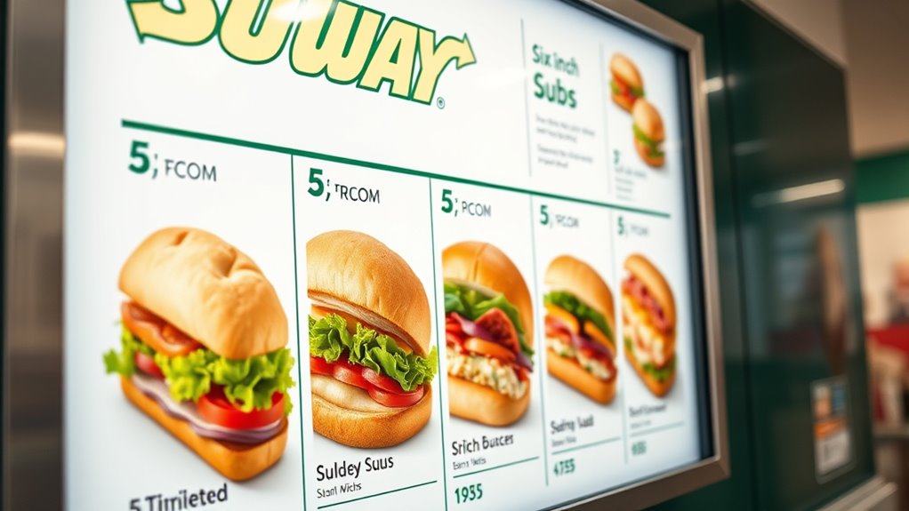 six inch sub cost comparison
