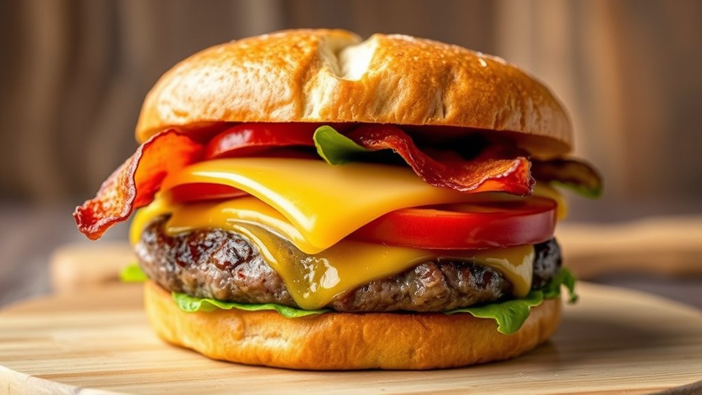smoky cheesy crispy burger