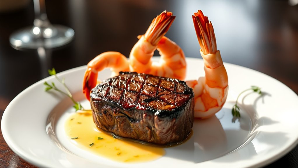 tender filet and shrimp