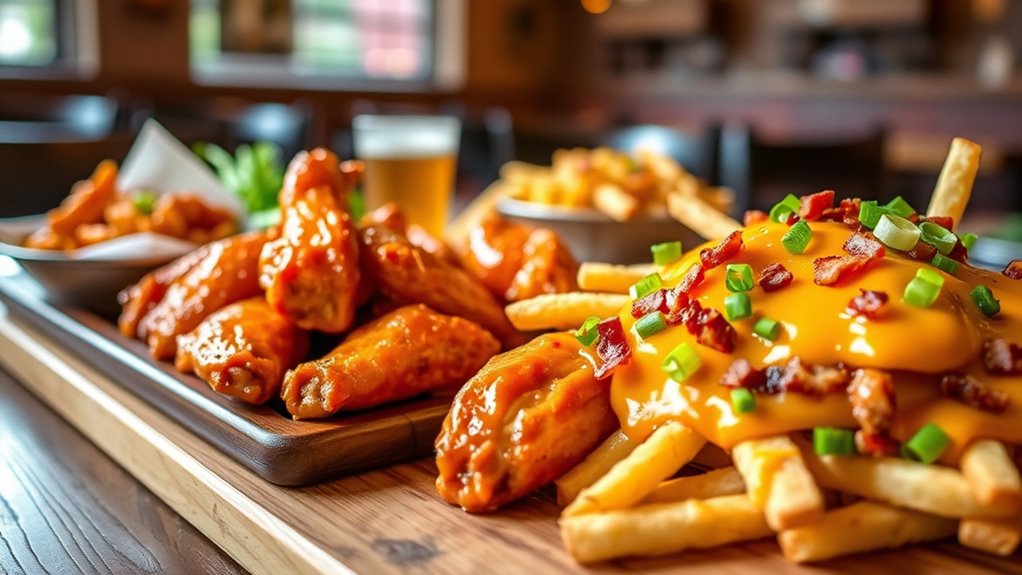 wing and side menu options